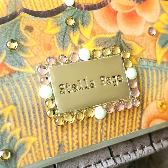 Stella Page Limited Editions 9166 Gray Faux Croc Clutch Shoulder Purse F…